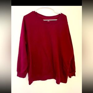 Classic oversized  pullover sweater - maroon; women’s 1x